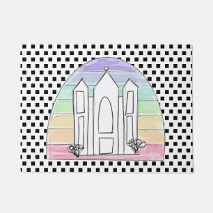 LDS Salt Lake City Tempel regenboog zonsondergang Deurmat