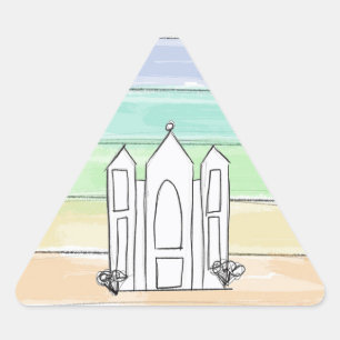 LDS Salt Lake City Tempel regenboog zonsondergang Driehoek Sticker