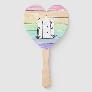 LDS Salt Lake City Tempel regenboog zonsondergang Handwaaier