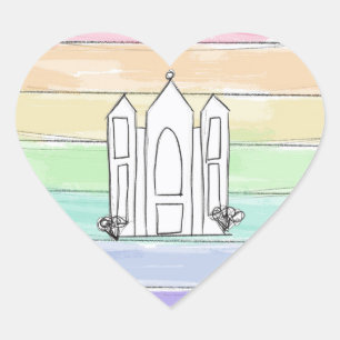 LDS Salt Lake City Tempel regenboog zonsondergang Hart Sticker