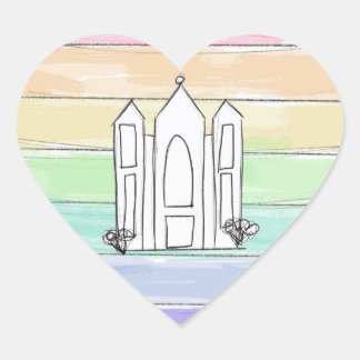 LDS Salt Lake City tempel regenboog zonsondergang  Hart Sticker