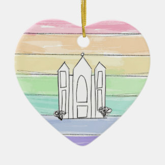 LDS Salt Lake City Tempel regenboog zonsondergang Keramisch Ornament