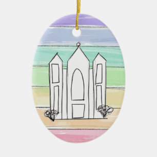 LDS Salt Lake City Tempel regenboog zonsondergang Keramisch Ornament