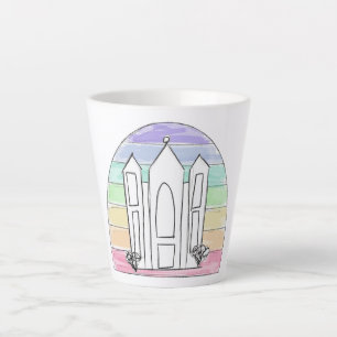 LDS Salt Lake City Tempel regenboog zonsondergang Latte Mok