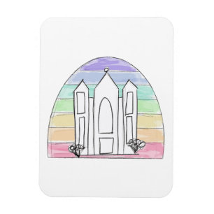 LDS Salt Lake City tempel regenboog zonsondergang Magneet