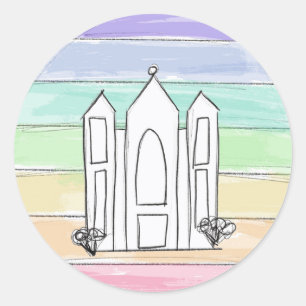 LDS Salt Lake City Tempel regenboog zonsondergang Ronde Sticker