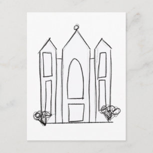 LDS Salt Lake City Temple eenvoudig modern mormon Informatiekaartje