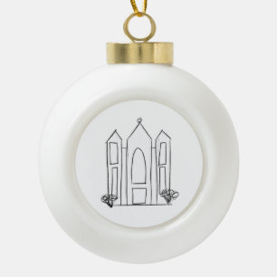 LDS Salt Lake City Temple eenvoudig modern mormon Keramische Bal Ornament