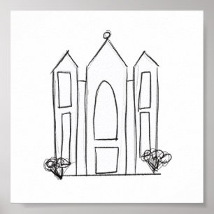 LDS Salt Lake City Temple eenvoudig modern mormon Poster