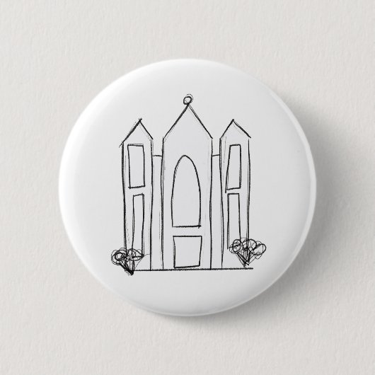 LDS Salt Lake City Temple eenvoudig modern mormon Ronde Button 5,7 Cm (Voorkant)