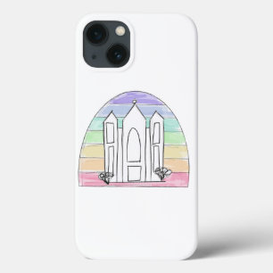 LDS Salt Lake City Temple rainbow sunset mormon iPhone 13 Hoesje