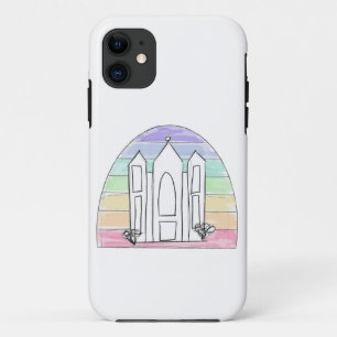 LDS Salt Lake City Temple rainbow sunset mormon iPhone 11 Hoesje