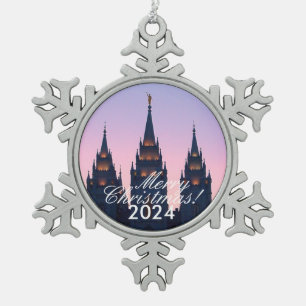 LDS TEMPLE Snowflake ingelijst Ornament