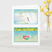 Le 10h27 saumoné de marque de carte de voeux (Fleur jaune)