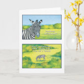 Le 139:14 de psaume de carte de voeux de zèbre (Fleur jaune)