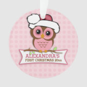 Le 1er Noël de bébé Chouette Rose (devant)