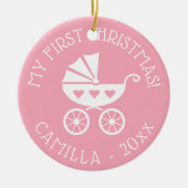 Le 1er ornement de Noël de bébé avec chariot (Devant)