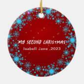 Le 2e ornement de Noël du flocon de neige rouge (Dos)