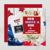 Le 4 juillet Faire-part de grossesse numérique (Devant / Derrière)