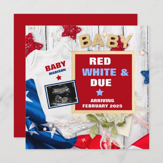 Le 4 juillet Faire-part de grossesse numérique (Devant / Derrière)