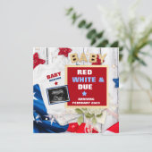 Le 4 juillet Faire-part de grossesse numérique (Debout devant)