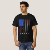 Le 4 Juillet Pêche Pole Mens Tshirt (Devant entier)