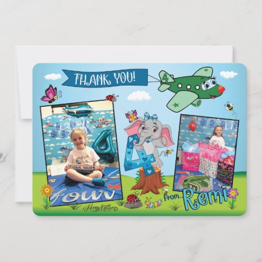 LE 4E CARTE DE REMERCIEMENTS DE L'ANNIVERSAIRE DE  (Devant)