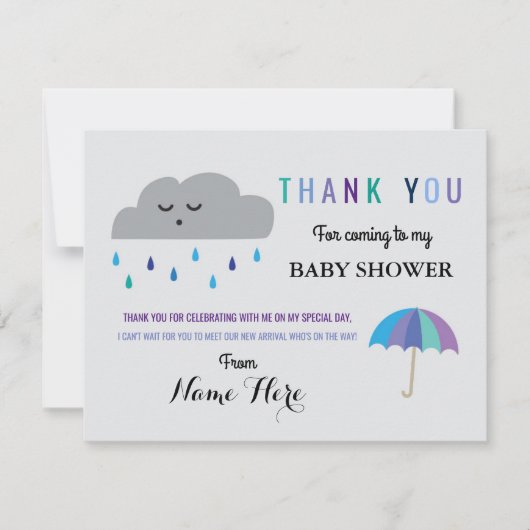 Le baby shower de nuage de cartes de Merci (Devant)
