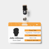 Le badge d'événement est personnalisable. (Avant avec clip)