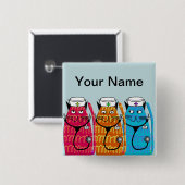 Le badge nominatif de chats d'infirmière goupille (Devant & derrière)