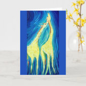Le Baiser - Carte Artistique Girafe (Fleur jaune)