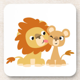 Le baiser : de mignons Dessous de verre en Lion en