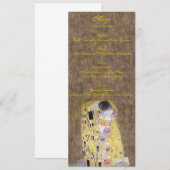 Le baiser par le menu d'or de mariage de Klimt (Devant / Derrière)