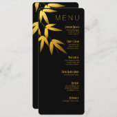 Le bambou fascinant de menu de dîner part du noir (Devant / Derrière)