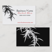 Le bambou part du carte de visite noir (Devant / Derrière)