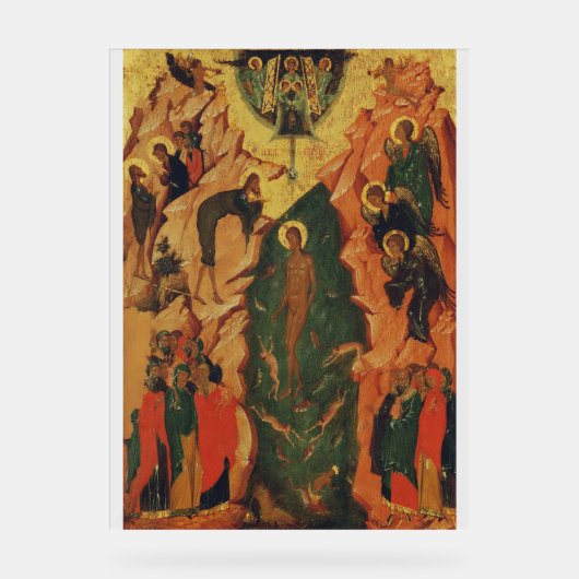 Le baptême du Christ icône byzantine (Recto)
