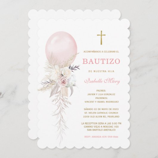 Le Baptême invitation de notre enfant (Devant / Derrière)