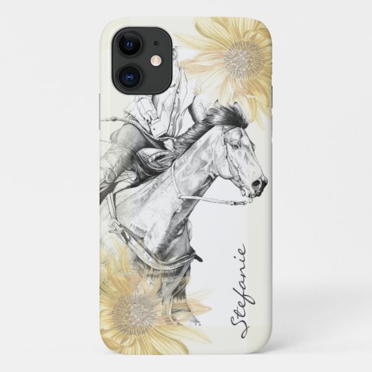 Le Barrel Racer (tournesols) iPhone 11 Coque (Dos)