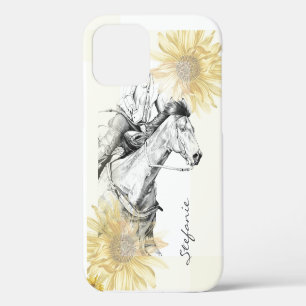 Le Barrel Racer (tournesols) iPhone 12 Coque