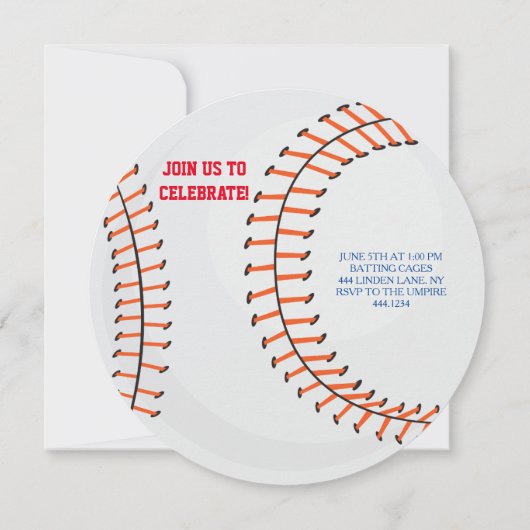 Le base-ball folâtre des invitations de fête (Dos)