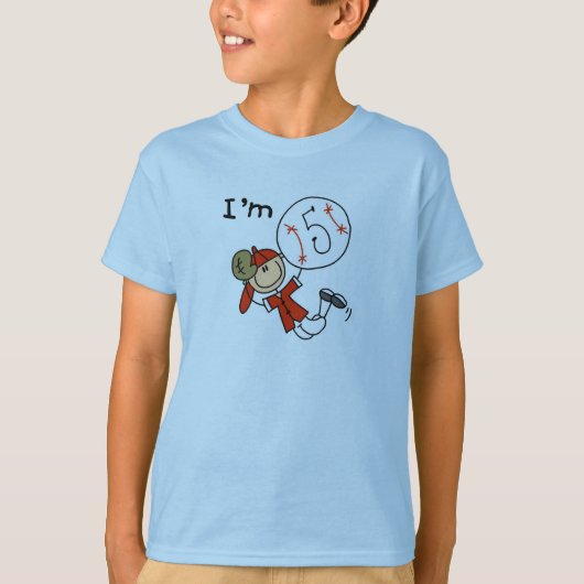 Le baseball des garçons Je suis 5 t-shirts et cade (Devant)