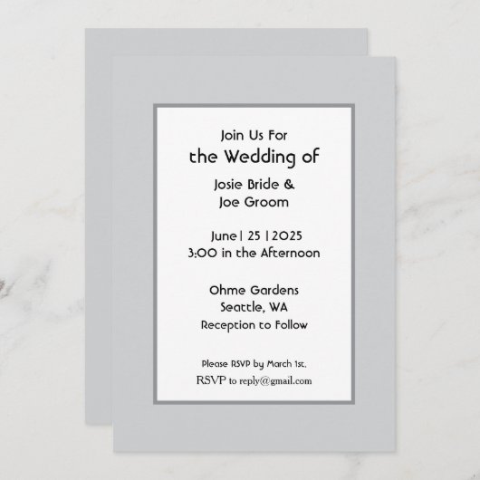 Le Basic faire-part de mariage (Devant / Derrière)