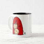 Le bâton figure la tasse de tente de camping (Devant gauche)