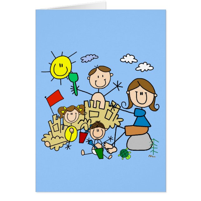 Le bâton figure l'amusement de plage de famille (Devant)