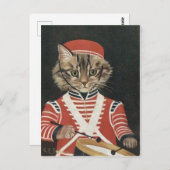 Le batteur chat briefkaart (Voorkant / Achterkant)