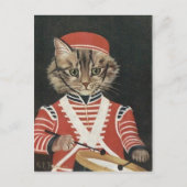 Le batteur chat briefkaart (Voorkant)
