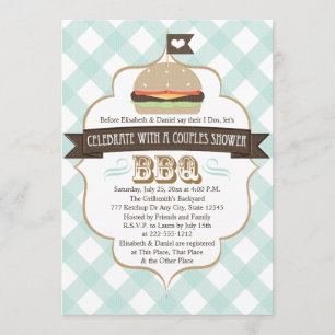 Le BBQ bleu d'Aqua couple des invitations de