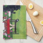 Le BBQ Party Labradors dans la serviette de jardin (Quart Plié)