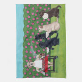 Le BBQ Party Labradors dans la serviette de jardin (Vertical)
