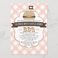 Le BBQ rose couple des invitations de wedding